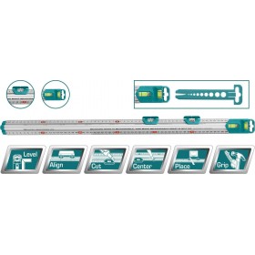 Total TMT646003 Αλφαδοπήχης Αλουμινίου 60cm με 2 Αλφάδια Total TMT646003 Αλφαδοπήχης Αλουμινίου 60cm με 2 Αλφάδια
