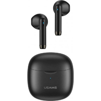 Usams IA04 Earbud Bluetooth Handsfree Ακουστικά με Θήκη Φόρτισης Μαύρα