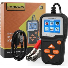 Konnwei KW-650 Ψηφιακό Battery Tester με Κροκοδειλάκια 6V/12V