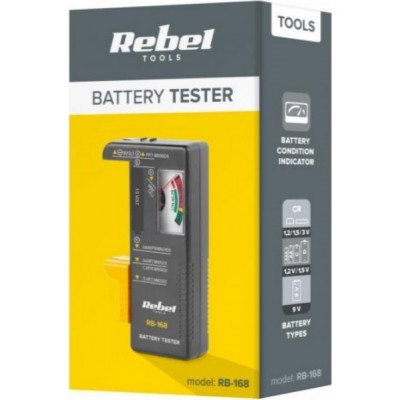 Rebel RB-168 Αναλογικό Battery Tester με Πτυσσόμενη Υποδοχή