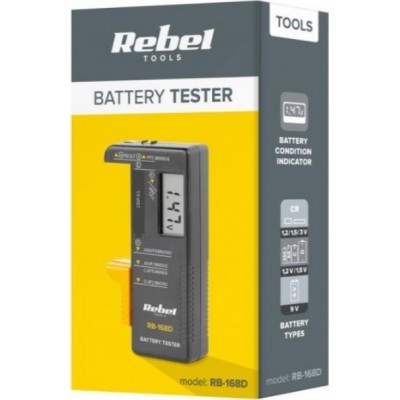 Rebel RB-168D Ψηφιακό Battery Tester με Πτυσσόμενη Υποδοχή