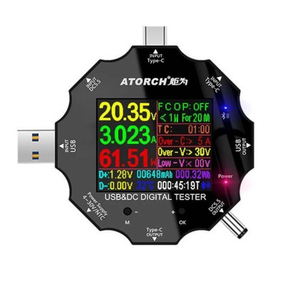 Atorch UD18 Bluetooth Συσκευή Ελέγχου Ορθής Λειτουργίας Θύρας USB με 18 Λειτουργίες