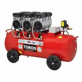 Toros Oilfree Κομπρεσέρ Αέρος με Ισχύ 3hp και Αεροφυλάκιο 100lt Toros Oilfree Κομπρεσέρ Αέρος με Ισχύ 3hp και Αεροφυλάκιο 100lt