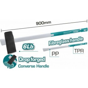 Total THT78206D Τσεκουροβαριά Σχισίματος με Πλαστική Λαβή Βάρους 2700gr