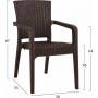 Καρέκλα Εξωτερικού Χώρου Πολυπροπυλενίου Καφέ 58x55x87εκ.Κωδικός: HM5590.03 
