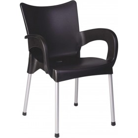 Καρέκλα Εξωτερικού Χώρου Πολυπροπυλενίου Romeo Μαύρη 58x53x83εκ.Κωδικός: 20-2654  Καρέκλα Εξωτερικού Χώρου Πολυπροπυλενίου Romeo Μαύρη 58x53x83εκ.Κωδικός: 20-2654