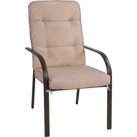 Πολυθρόνα Εξωτερικού Χώρου Μεταλλική Endika με Μαξιλάρι Καφέ / Μπεζ 60x71x105εκ.Κωδικός: HM5680.02 