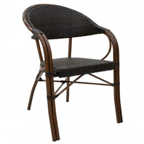 Καρέκλα Εξωτερικού Χώρου Rattan Paula Καφέ 60x56x74εκ.Κωδικός: 140-000029 