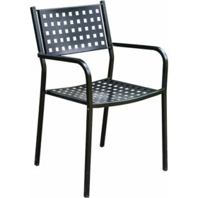 Καρέκλα Εξωτερικού Χώρου Μεταλλική Caprice Μαύρη 54x51x84εκ.Κωδικός: Ε5172 