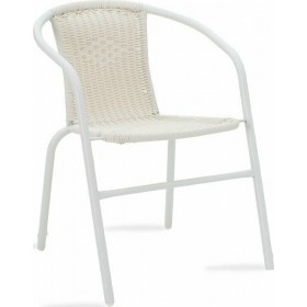 Καρέκλα Εξωτερικού Χώρου Μεταλλική Obbi Λευκό 54x56x73εκ.Κωδικός: 130-000006 