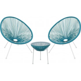 Σετ Τραπεζαρίας για Μικρούς Εξωτερικούς Χώρους Acapulco Μπλε 3τμχΚωδικός: Ε245,Α3S 