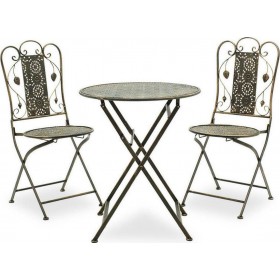 Σετ Τραπεζαρίας Εξωτερικού Χώρου για Μικρούς Χώρους Drill Χαλκός Antique 3τμχΚωδικός: 137-000005 