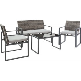 Σετ Σαλονιού Εξωτερικού Χώρου με Μαξιλάρια Fabio Γκρι 4τμχΚωδικός: 134-000013 