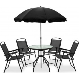 Σετ Τραπεζαρίας Εξωτερικού Χώρου Kamelia Μαύρο 6τμχΚωδικός: 134-000002 