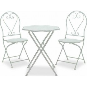 Σετ Τραπεζαρίας Εξωτερικού Χώρου για Μικρούς Χώρους Grid Λευκό Antique 3τμχΚωδικός: 137-000006 