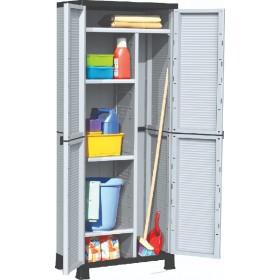 Δίφυλλη Ντουλάπα BPC7000 Πλαστική με Χώρισμα &amp 4 Ράφια Γκρι 68x38x171εκ.Κωδικός: 023517 