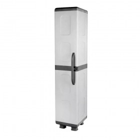 Μονόφυλλη Ντουλάπα Ίριδα Πλαστική με 4 Ράφια Γκρι/Ανθρακί 44x36x179εκ.