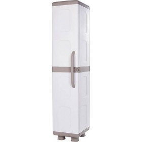 Μονόφυλλη Ντουλάπα Ίριδα Πλαστική με 4 Ράφια Μπεζ/Λευκό 44x36x179εκ.