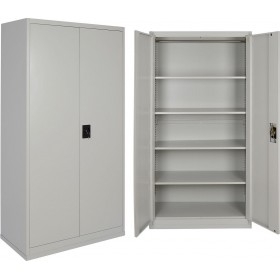 Δίφυλλη Ντουλάπα Μεταλλική Γαλβανιζέ με 4 Ράφια 90x45x181εκ.Κωδικός: HM5114 