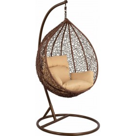 Κούνια Φωλιά June Rattan με Βάση Καφέ Μ105xΠ93xΥ200εκ.