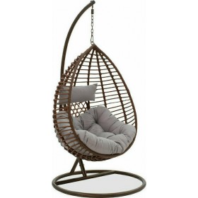 Κούνια Φωλιά Kade Rattan με Βάση Καφέ / Μπεζ Μ104xΠ125.5xΥ200εκ.