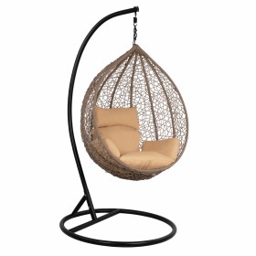 Κούνια Φωλιά June Rattan με Βάση Γκρι Μ115xΠ115xΥ200εκ.