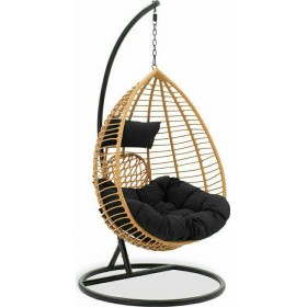 Κούνια Φωλιά Kade Rattan με Βάση Μαύρο / Φυσικό Μ104xΠ125.5xΥ200εκ.