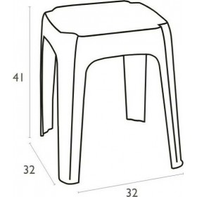 Σκαμπό Πλαστικό Luna Λευκό 32x32x41εκ.Κωδικός: 02-0202 