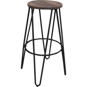 Σκαμπό Μπαρ Ξύλινο Arco Wood Dark Oak / Μαύρο 33x33x76εκ.Κωδικός: Ε5207,1 