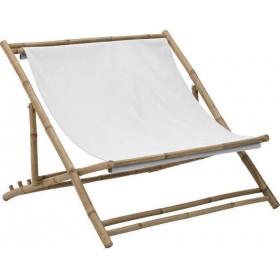 Σεζλόνγκ Μπαμπού με Λευκό Ύφασμα 120x135x120cmΚωδικός: 3-50-561-0022  Σεζλόνγκ Μπαμπού με Λευκό Ύφασμα 120x135x120cmΚωδικός: 3-50-561-0022