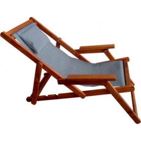 Σεζλόνγκ 5169 G Ξύλινη με Μπράτσα & Γκρι Ύφασμα 148x60x90cm Σεζλόνγκ 5169 G Ξύλινη με Μπράτσα & Γκρι Ύφασμα 148x60x90cm