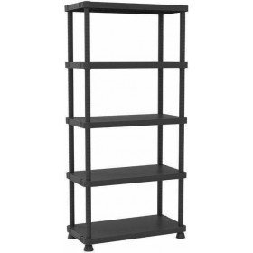 Ραφιέρα Πλαστική 9045S/5 με 5 Ράφια Μαύρη 90x45x187.5cm