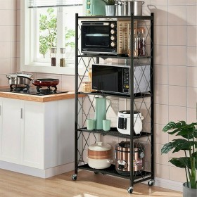 Ραφιέρα Μεταλλική με 5 Ράφια Μαύρη 71.5x36.5x163cm