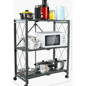 Ραφιέρα Μεταλλική με 3 Ράφια Μαύρη 71.5x34x87cm