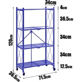 Ραφιέρα Μεταλλική με 4 Ράφια Μπλε 71.5x34x120cm