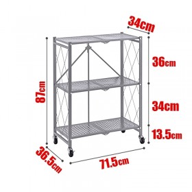 Ραφιέρα Μεταλλική με 3 Ράφια Γκρι 71.5x34x87cm