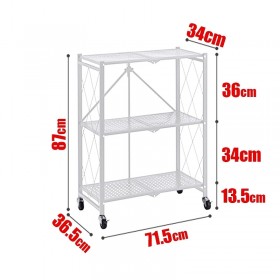 Ραφιέρα Μεταλλική με 3 Ράφια Λευκή 71.5x34x87cm
