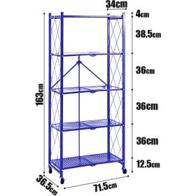 Ραφιέρα Μεταλλική με 5 Ράφια Μπλε 71.5x34x163cm