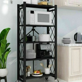 Ραφιέρα Μεταλλική TK-453 με 5 Ράφια Μαύρη 71.5x36.5x163cm