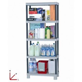 Ραφιέρα Πλαστική με 5 Ράφια Γκρι 70x35x172cm Ραφιέρα Πλαστική με 5 Ράφια Γκρι 70x35x172cm