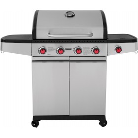 Unimac Ψησταριά Υγραερίου Premium 661317 με Μαντεμένια Σχάρα, 4 Εστίες και Πλαϊνό Μάτι