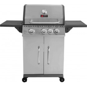 Thermogatz Ψησταριά Υγραερίου Μαντεμένια Σχάρα με 3 Εστίες και Πλαϊνό Μάτι Gs Grill Elite