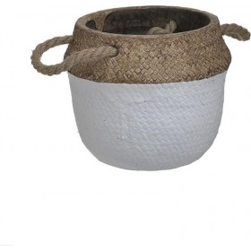 Inart Planter Κασπώ σε Λευκό Χρώμα 15x13cm