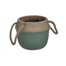 Inart Planter Κασπώ σε Πράσινο Χρώμα 15x13cm