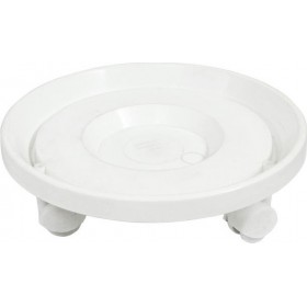 Marhome Πιάτο Γλάστρας με Ρόδες Λευκό Φ36 09-01-1RODA