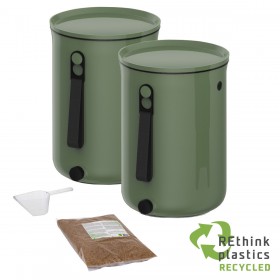 "Οικιακός κομποστοποιητής Bokashi Organko 2 Οικιακός κομποστοποιητής Bokashi Organko 2, σετ 2 κάδων 9,6Lit Olive