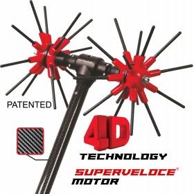 Agrotechnic x.Quattro Superveloce CF Ελαιοραβδιστικό Μπαταρίας Αχινός 1000W με Επεκτάσιμο Κοντάρι Carbon 2.4m και Βάρος 2.5kg Agrotechnic x.Quattro Superveloce CF Ελαιοραβδιστικό Μπαταρίας Αχινός 1000W με Επεκτάσιμο Κοντάρι Carbon 2.4m και Βάρος 2.5kg