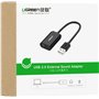 Ugreen US205 Εξωτερική USB Κάρτα Ήχου 2.0 Μαύρο