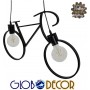 GloboStar Bike Μοντέρνο Κρεμαστό Φωτιστικό Δίφωτο με Ντουί E27 σε Μαύρο ΧρώμαΚωδικός: 01213 