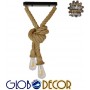 GloboStar Rope Vintage Κρεμαστό Φωτιστικό Δίφωτο με Σχοινί και Ντουί E27 σε Μπεζ ΧρώμαΚωδικός: 01279 